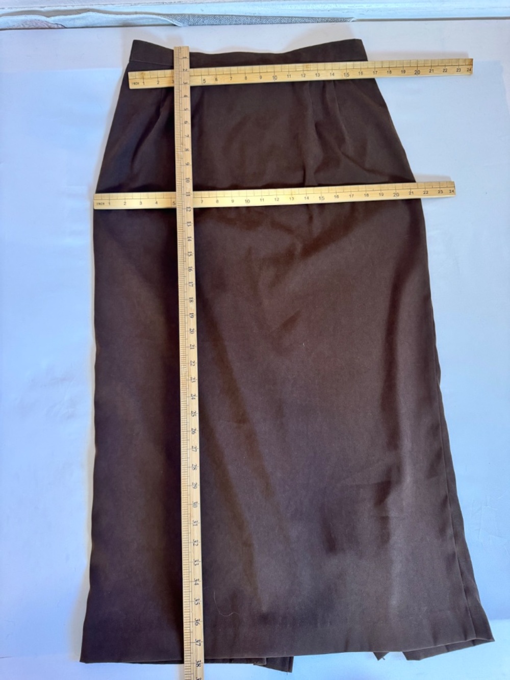 vintage Leslie Fay Haberdashery maxi skirt brown Sz 16